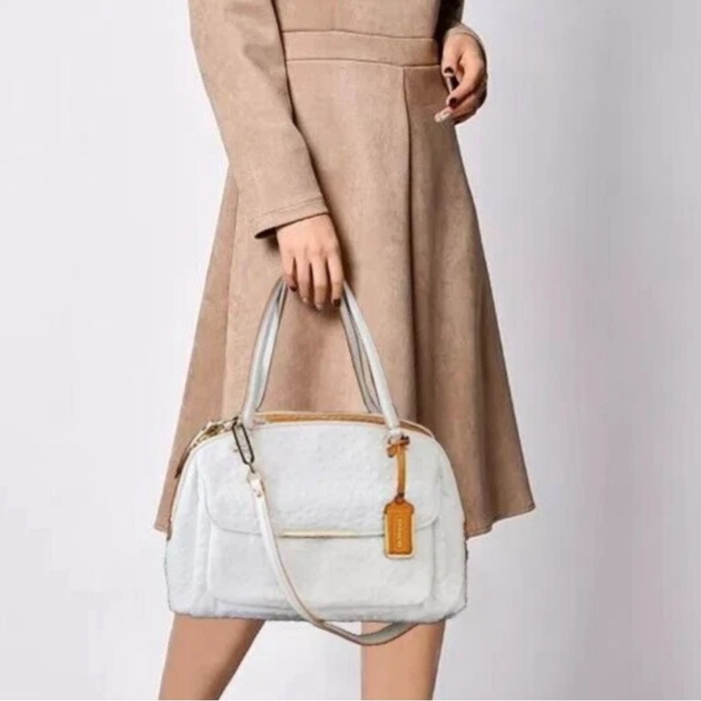 Coach Madison Georgie Ostrich Embossed Leather Satchel